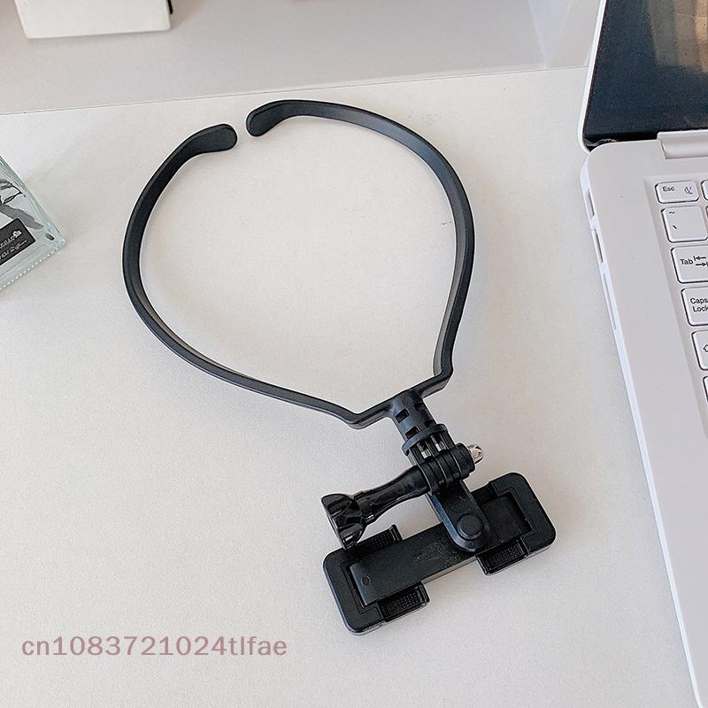 Universal Hanging Wearable Neck Brace Lazy Phone Landscape/portrait Stand Sports Camera Bracket 1 Pcs
