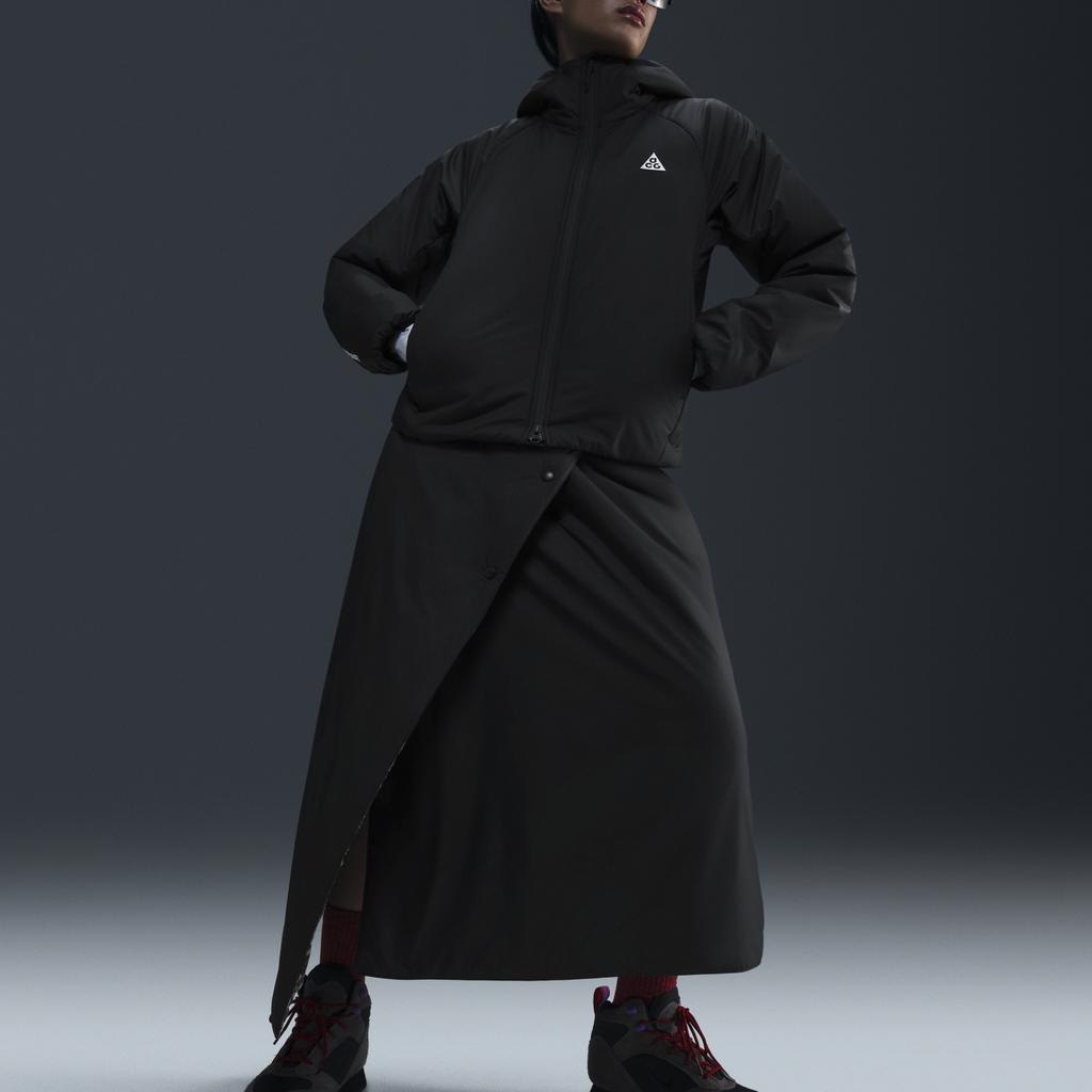 Nike Therma-FIT ACG Rope De Dope Outdoor Casual Sports Zip-Up Hooded Jacket Women Jackets Black Mountain-White FV7336-010