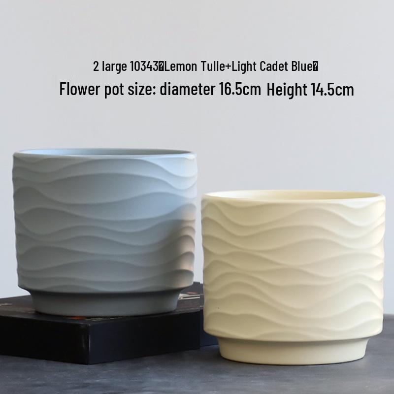 Nordic Minimalist Ceramic Flower Pot with Tray for Phalaenopsis, Orchid, and Succulent Plants