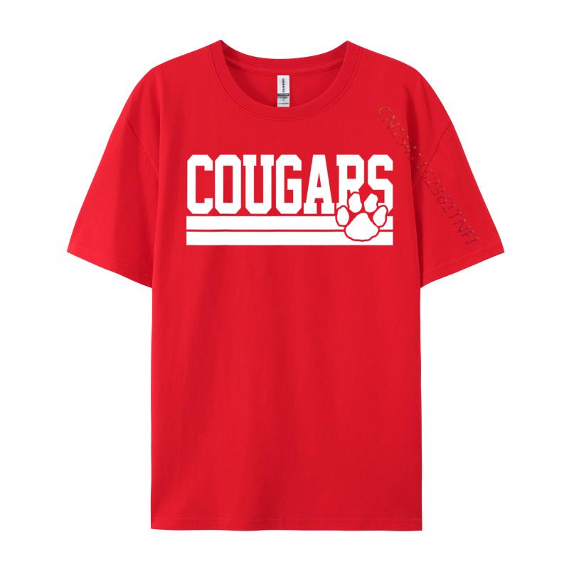 Cougars Schulsportgeist Europa Oberteile T-Shirts Für Erwachsene Baumwoll-Top T-Shirt Bedruckte Luxus-Designer-T-Shirts Vorherrschend