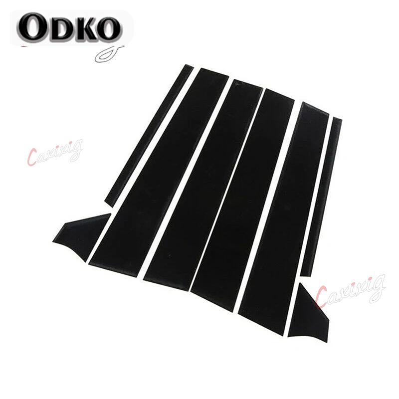 For Nissan Sentra Car Glossy Piano Black Pillar Posts Window Door Trim Cover Sticker Auto Exterior Accessories