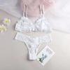 Women Bra Set Sexy Transparent Lingerie Set Underwear Wire-free Low Waist Soft Comfort Ultra-Thin Brassiere Thong