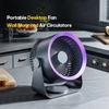 Cordless Electric Fan USB 4000mAh Wireless Portable Rechargeable Air Circulator Fan Desktop Wall Ceiling Air Cooler