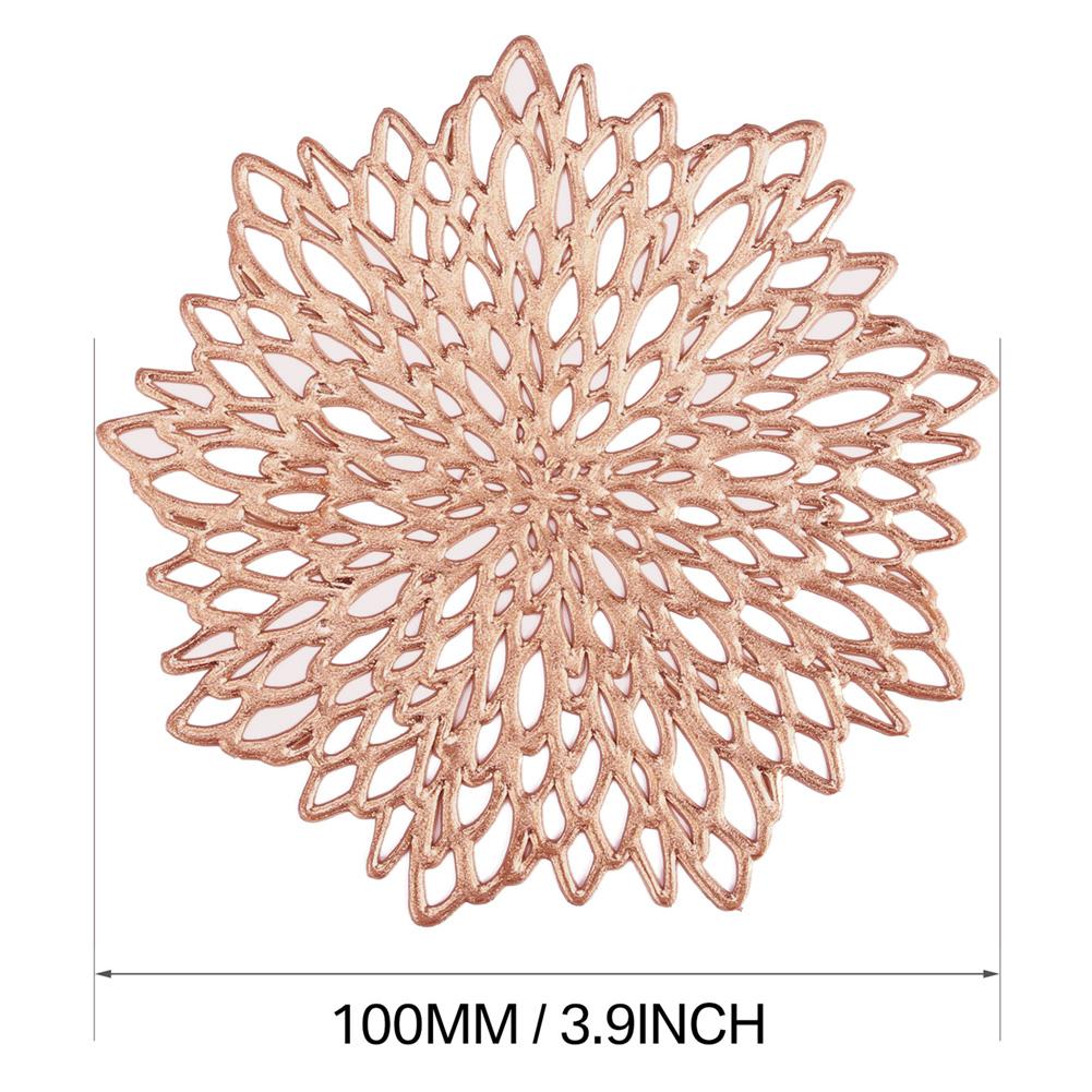 Set of 4 Metallic Placemats Set Vinyl Leaf Design Table Placemats for Christmas Thanksgiving Wedding Dinner Table Mat Coaster