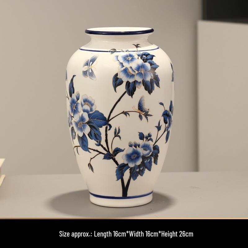 Винтажный набор сине-белых фарфоровых ваз - керамические украшения в китайском стиле для гостиной или прихожей