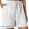 Hohe Taille Schrägtaschen Elastischer Bund Sommer Shorts Breites Bein Einfarbig Kordelzug Lose Shorts Streetwear