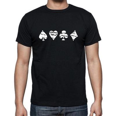 Karten Pik Kreuz Karo Herz Pokerspiele T-Shirt