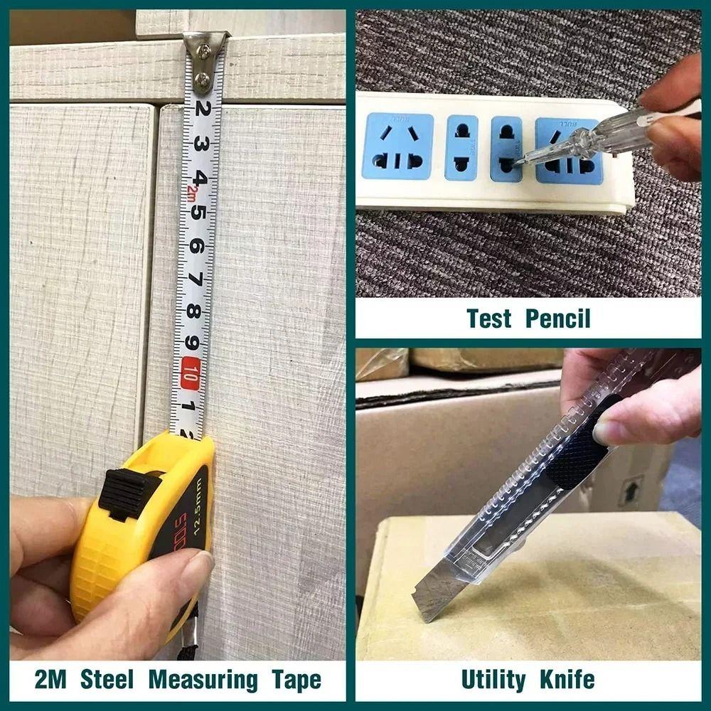8pcs/set 8 Pcs/set Hand Tool Kit Screwdriver Utility Toolbox Combination Tool Chest  DIY Tool Kit
