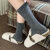 Twisted Wool Socks for Women's Autumn and Winter Mid-calf Socks, Thickened, Warm and Comfortable Plush Socks