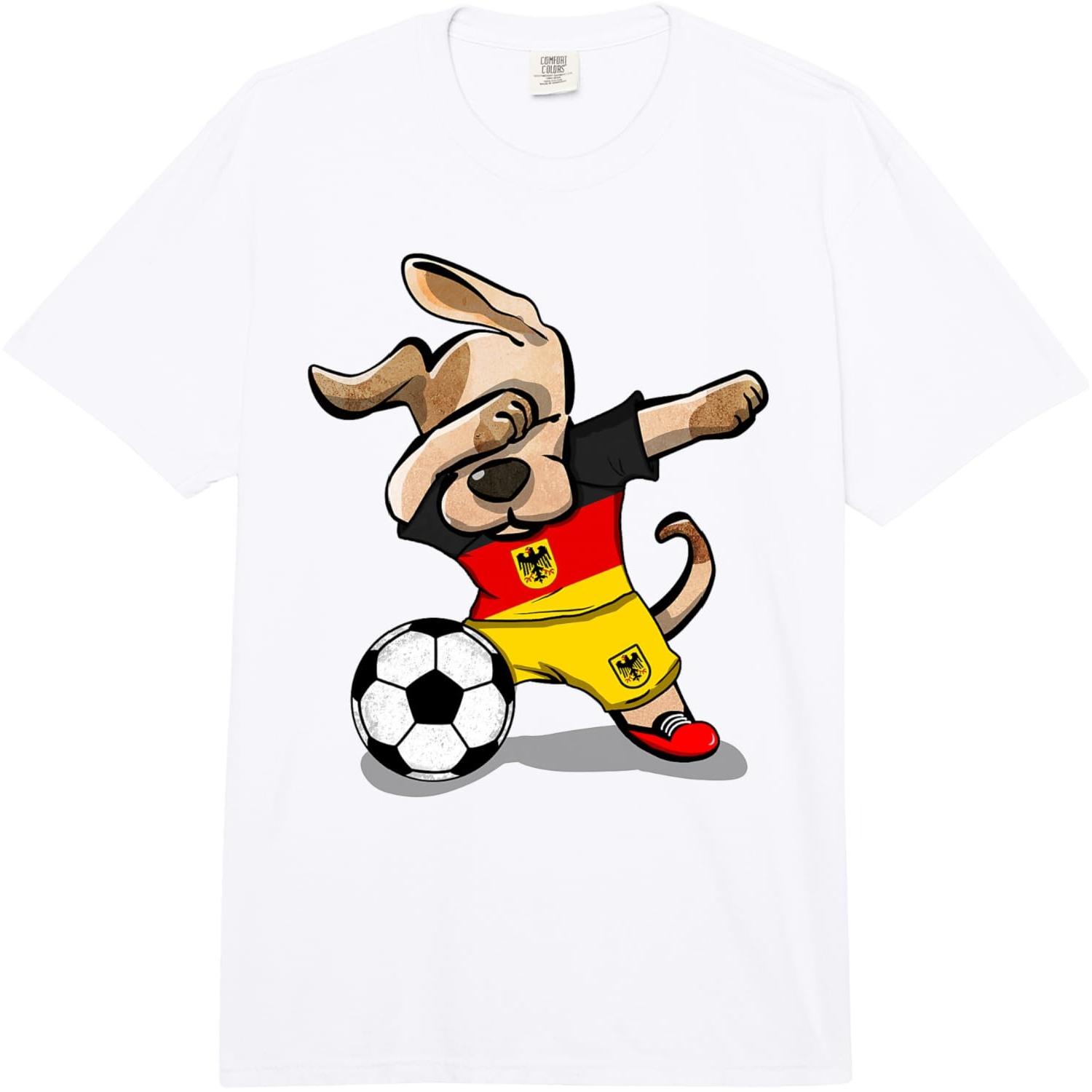 Dabbing Dog Germany Soccer Fans Jersey German Football Lover Comfort Colors Adult Heavyweight T-Shirt S