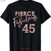 Wild Fabelhaft Und 45 Jahre Alt 45. Geburtstag für Frauen T-Shirt vintage Gewaschen Grafik Weich Lässig Mode Bequem homme