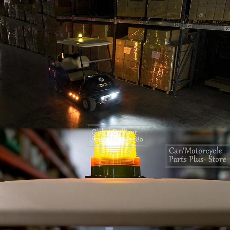 12V-24V Magnetic Car LED Strobe Warning Light Emergency Vehicle Beacon Lamp Orange Blue Red Rotating Traffice Indication Flash