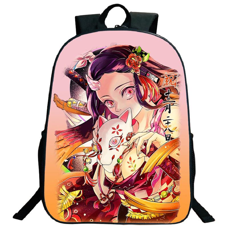 Demon Slayer Backpack Kimetsu No Yaiba Tanjiro Nezuko Kamado Teenarges Schoolbag Laptop Bag Boys Girls Rucksack Travel Shoulder Bags