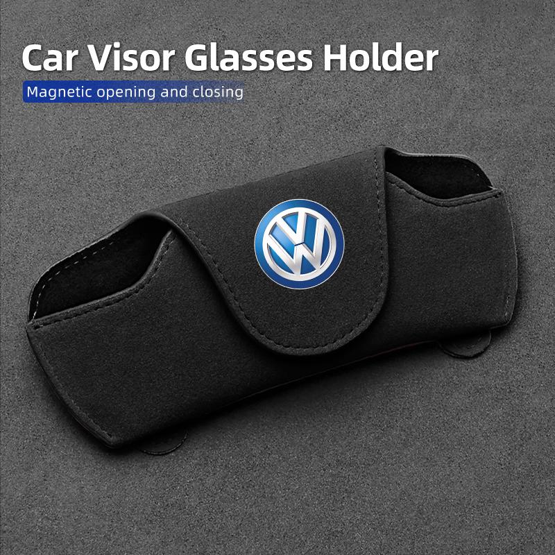 Suede Car Interior Sun Visor Glasses Box Sunglasses Storage Clip For Volkswagen VW Scirocco Jetta Beetle Golf Passat Polo Tiguan Zr0