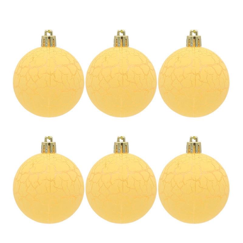 6 Stück Weihnachtskugeln Hängeanhänger Rissmuster Weihnachtsbaum Dekorative Bruchsichere Ornamente für Zuhause Festival Raumdeko