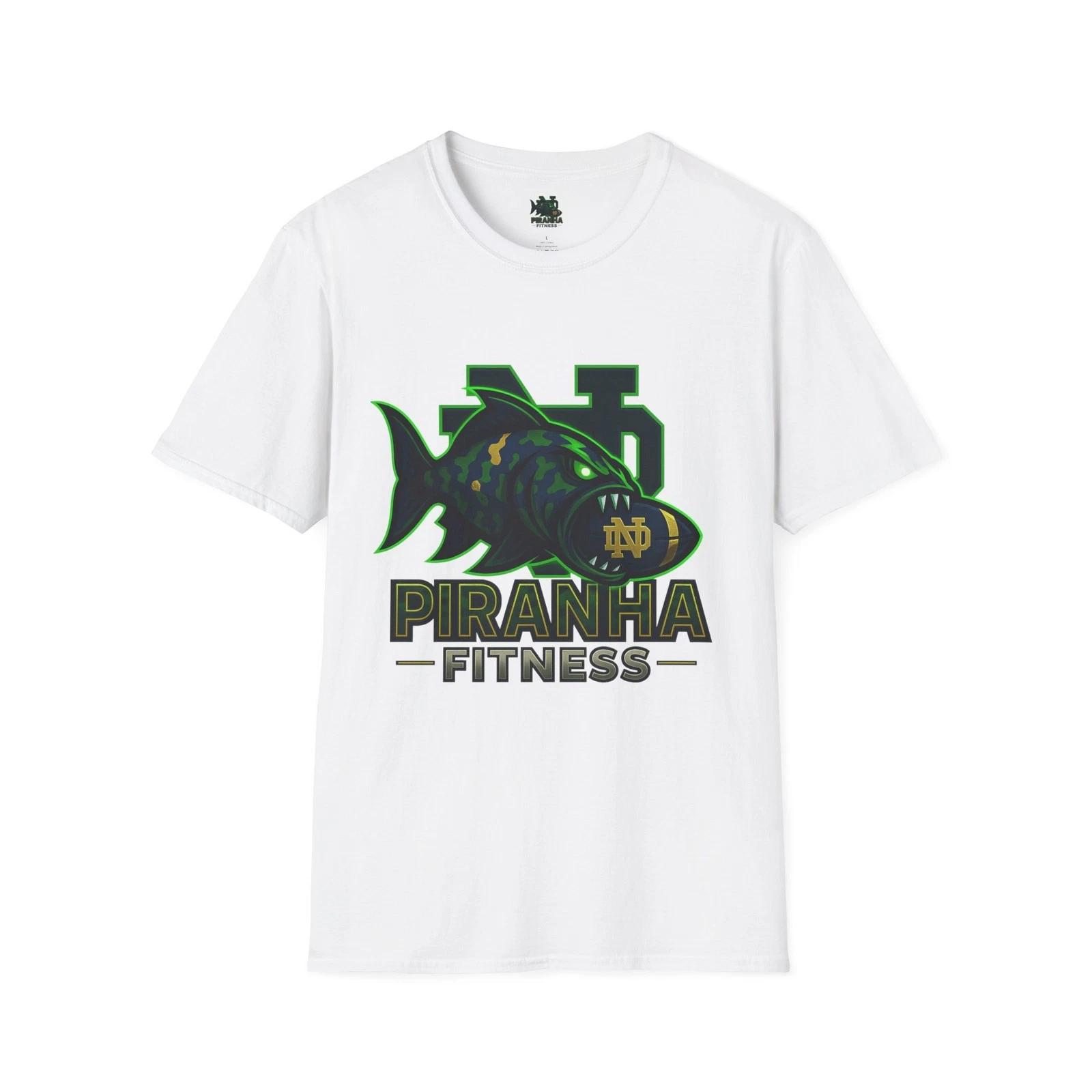 Piranha Fitness Fighting Irish T shirt, College Football Workout Gear, Unisex 4XL