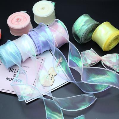 10 Meters/Roll Organza Yarn Ribbon Flower Packaging Material Floral Florist Wrapping Supplies Snow Yarn Ribbon Wave Band