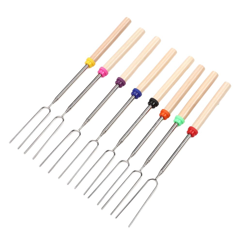 8Pcs Telescoping Extendable Marshmallow Roasting Sticks Marshmallow Sticks Kit Extending Roaster