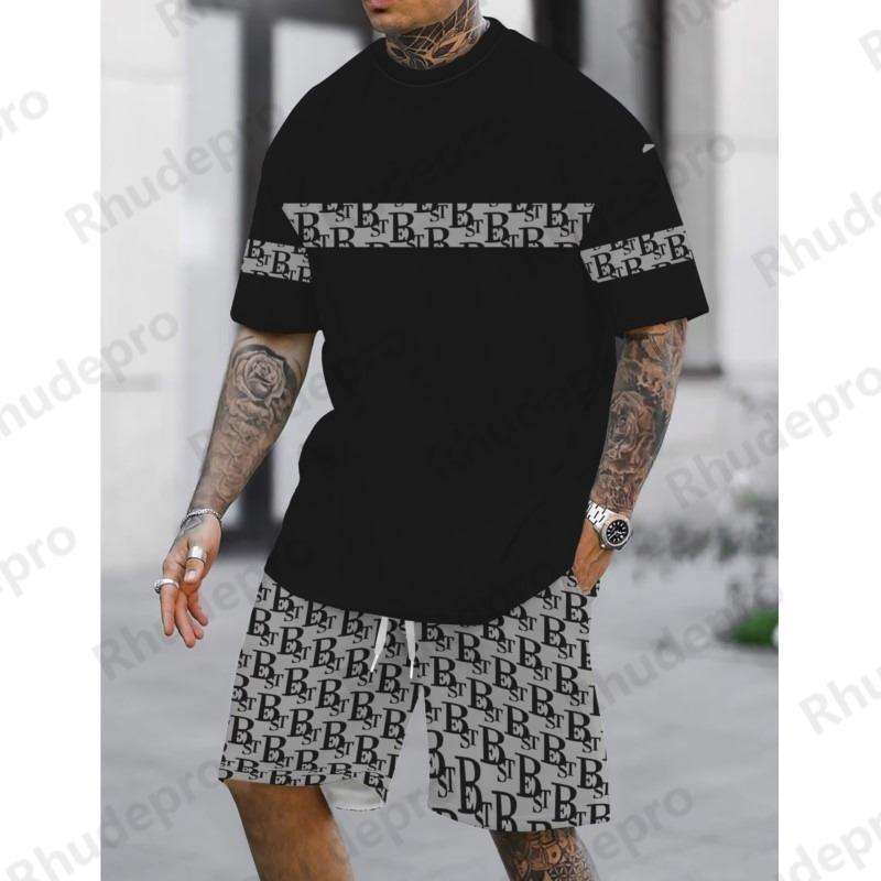Summer 2026 New Men s Suit 3D Printed Men s Short Sleeves And Shorts Set Summer Casual Daily Men s T-shirt Outdoor Casual Fashio S
