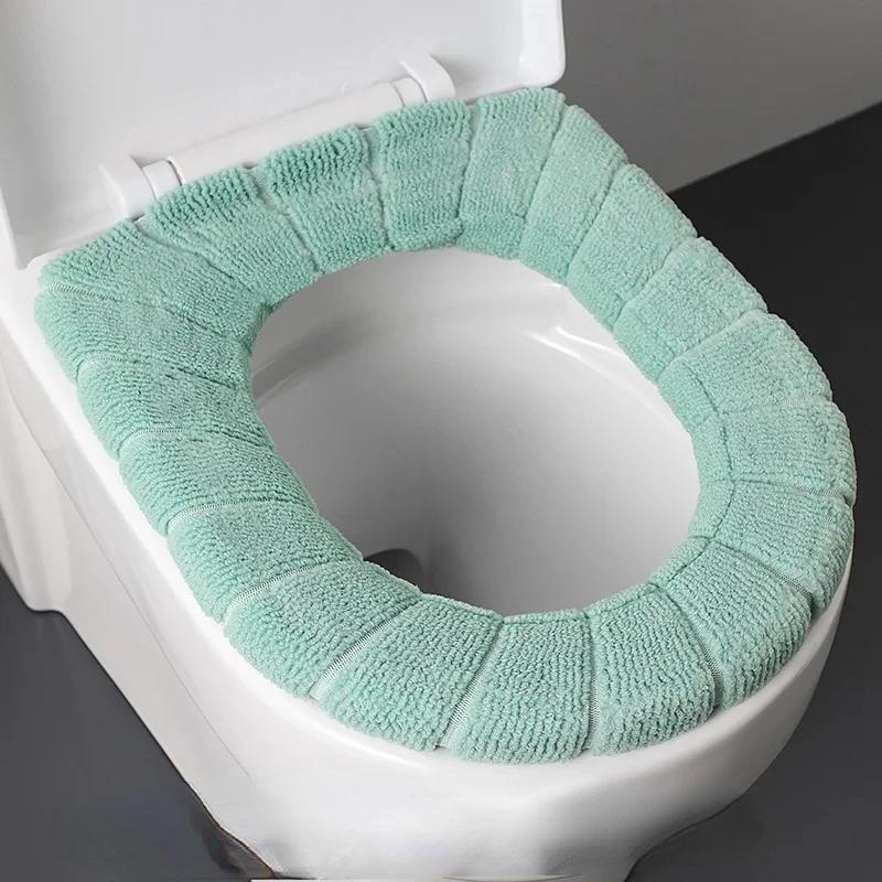 Universal Toilet Seat Cushion Thick Plush O-shaped Toilet Seat Toilet Cover with Handle Nordic Bathroom Accessories
