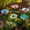 Watering Station Flower Garden Stake Ceramic Bird Feeder Tray Bee Butterfly Water Feeder  Outdoor