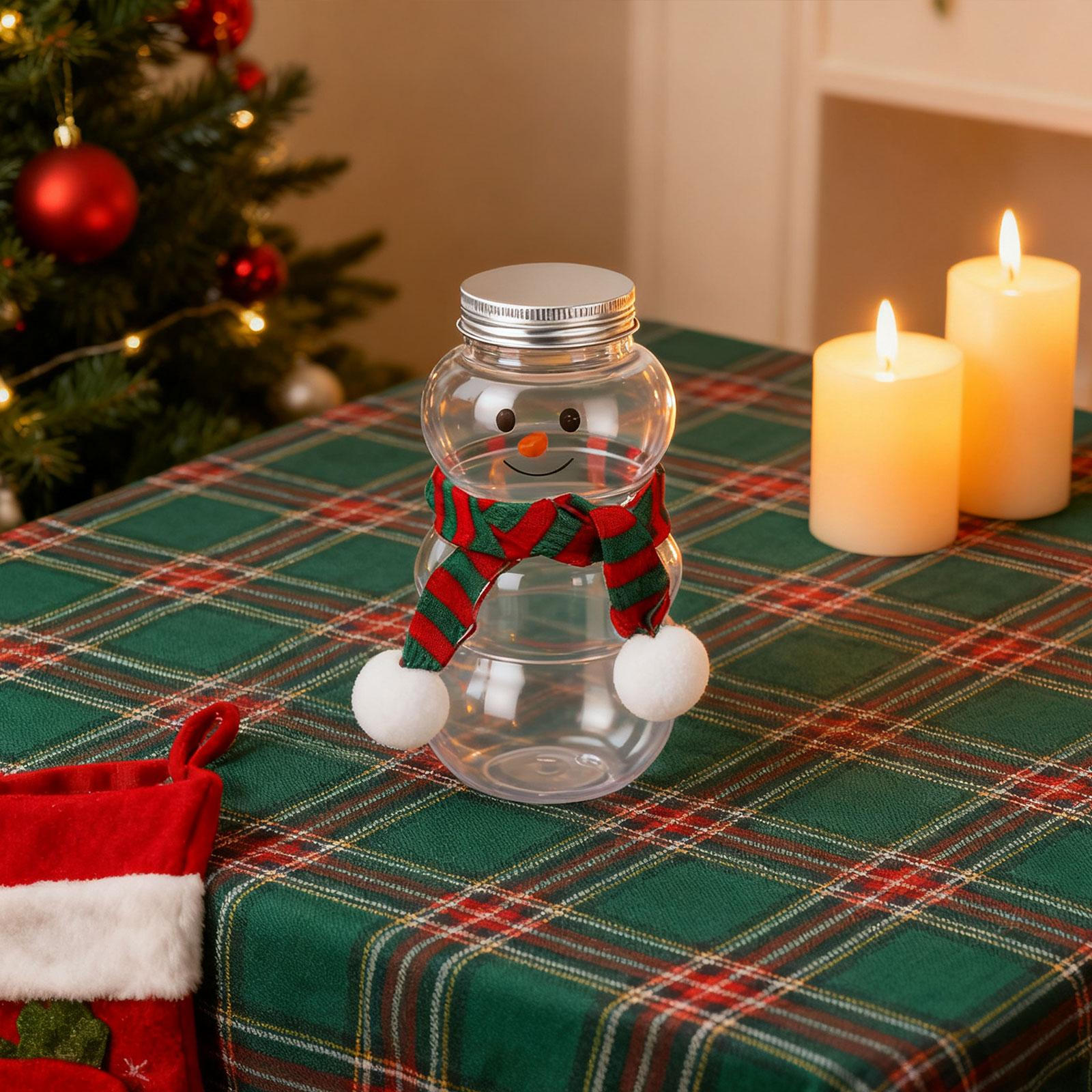 

8 Pieces Christmas Juice Bottle Water Bottles Snowman Drinking Jug Milk for Drinks Tea Red Green