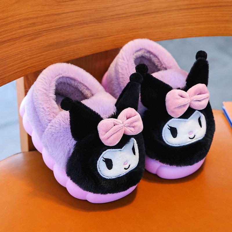 New Autumn/Winter Cartoon Kids' Cotton Slippers - Adorable Non-Slip Parent-Child Home Shoes