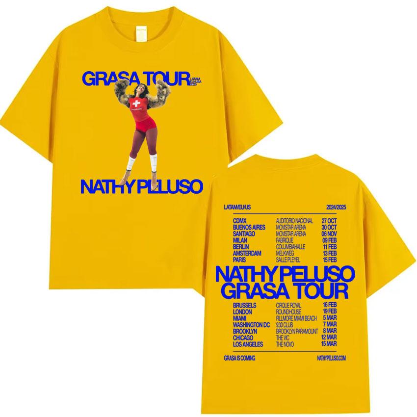 Nathy Peluso Grasa Tour Album Graphics T Shirt Fashion High Quality Tshirt Mens Women Cotton Summer Tee Shirt Streetwear Unisex