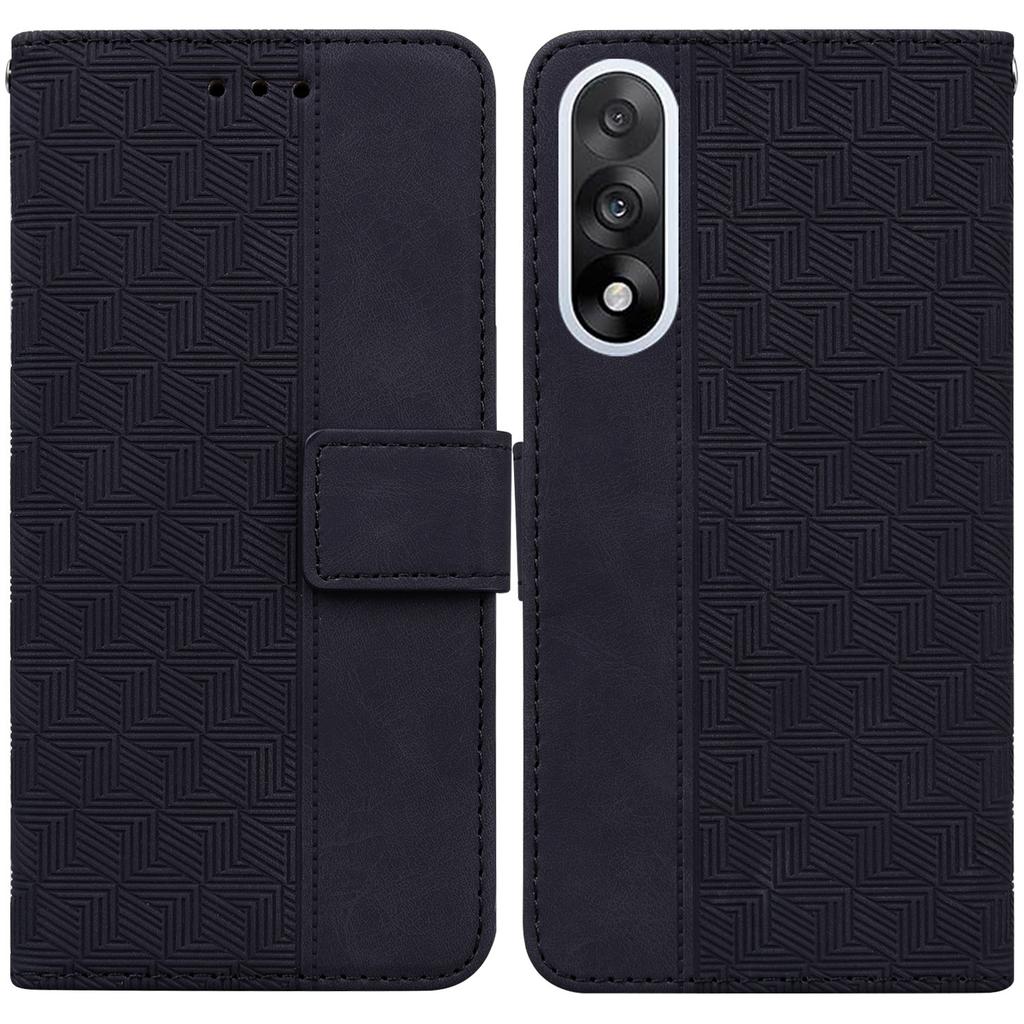 For OnePlus Nord 5 5G Case Geometry Pattern Leather Wallet Phone Cover with Wrist Strap