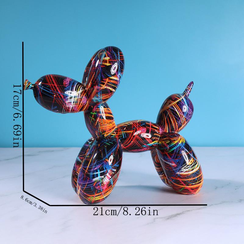 Water Transfer Balloon Dog Sculpture Resin Craft Decorative Piece for Bedroom, Living Room, and Study with Trendy Style