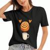 Cinnamon Roll And Coffee Wounisex Cotton T Shirt, Premium Cotton Quality Print, Durable, Casual And Fashionable. Perfect Gift Idea For Bakery Lover, B