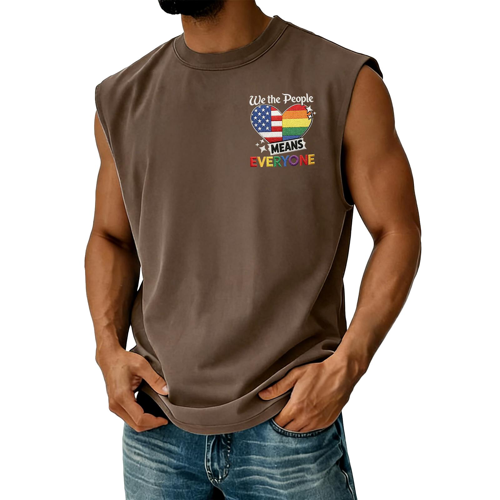 Men s Casual Independence Day Printed Tank Top M