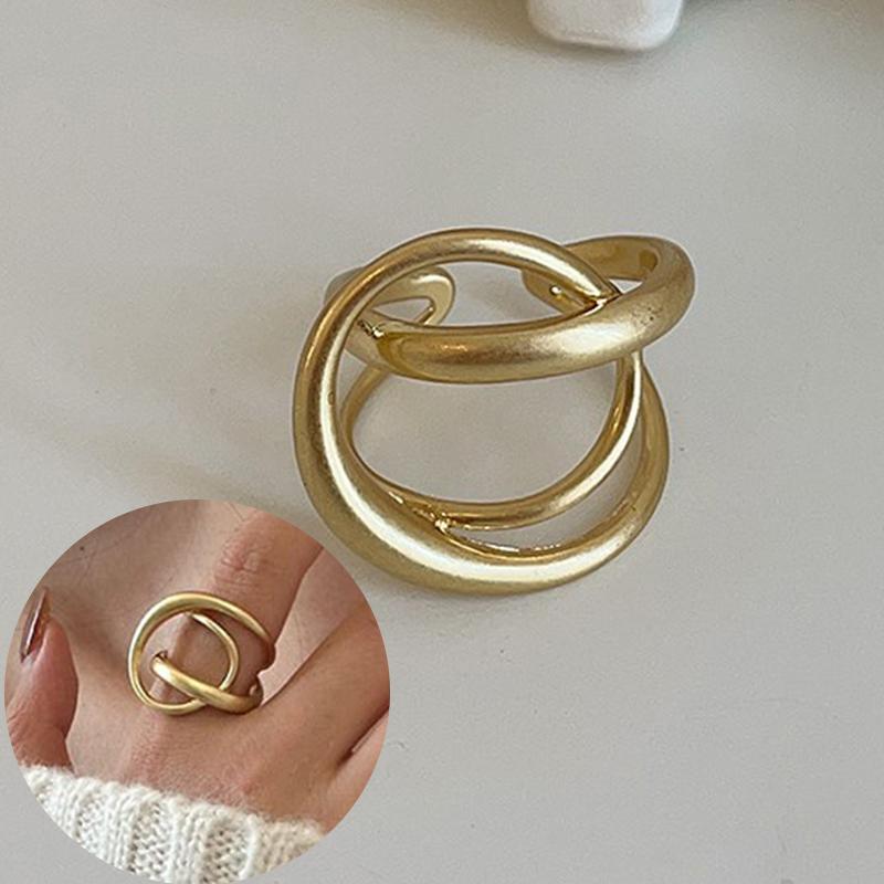 Panjbj Copper Wide Smooth Ring For Women Girl Irregular Simple Fashion Adjustable Jewelry Gift Dropshipping