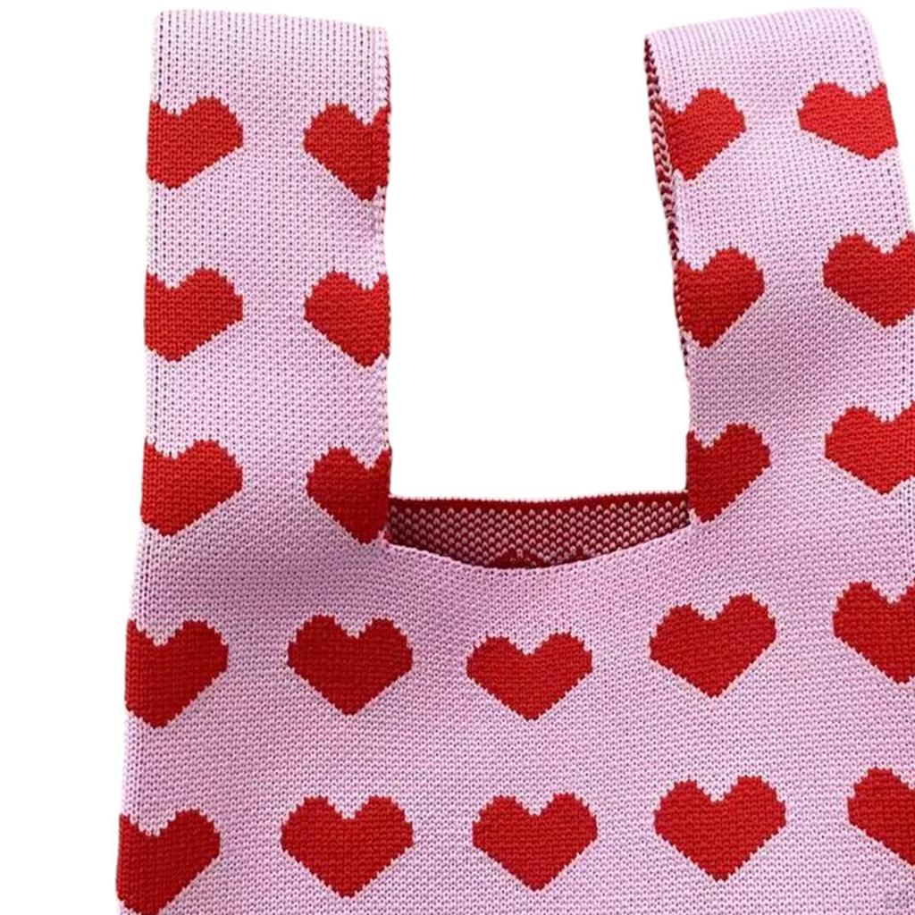 Knitted Tote Bag for Women Shoulder Purse Aesthetic Washable Open Top Handle Knitting Hobo