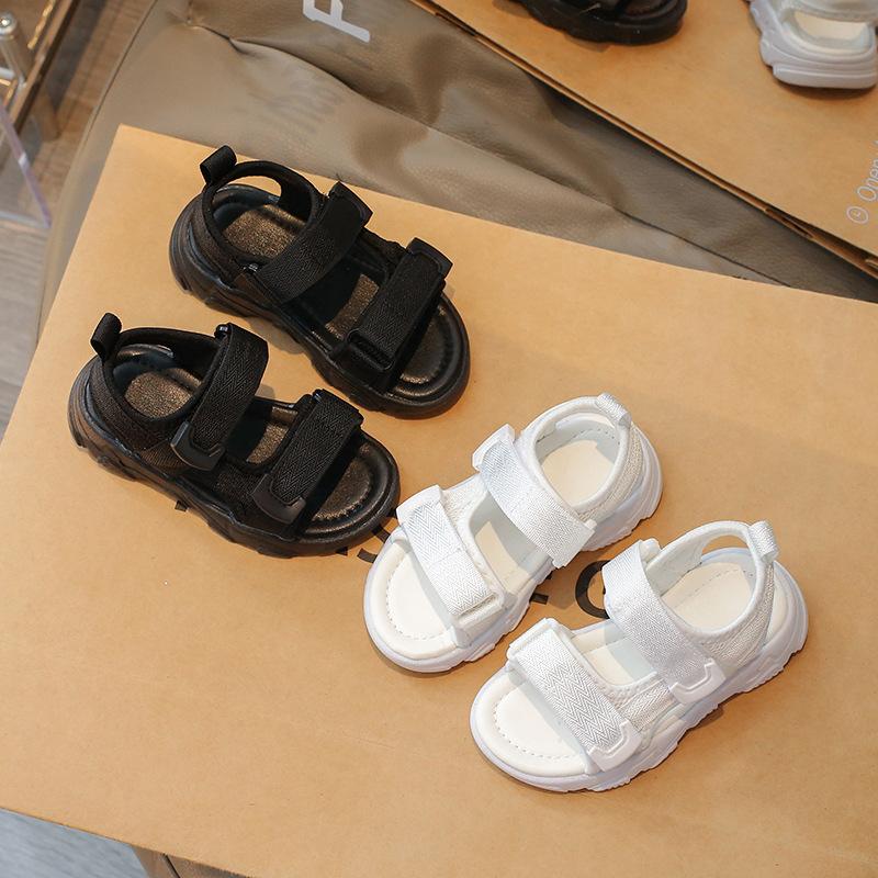 Boys Beach Shoes Open Toes Soft Sole Kids Sandals Soild Color Trendy 2025 Summer New Children Sports Sandals Hook&loop Non-slip