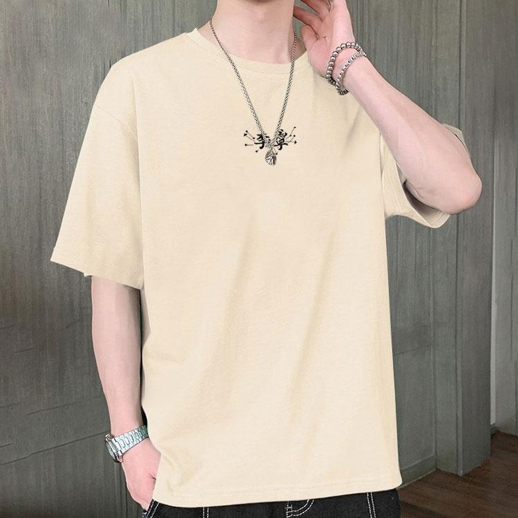 Li Ning Plain Embroidered Small Logo Round Neck Short Sleeve T-Shirt Men Tops Light-Gray Pink AHSS325-6