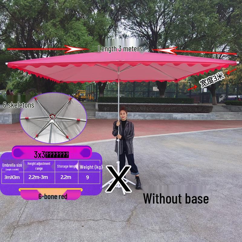 Large Outdoor Rectangular Sunshade Umbrella - Commercial Folding Awning for Courtyard