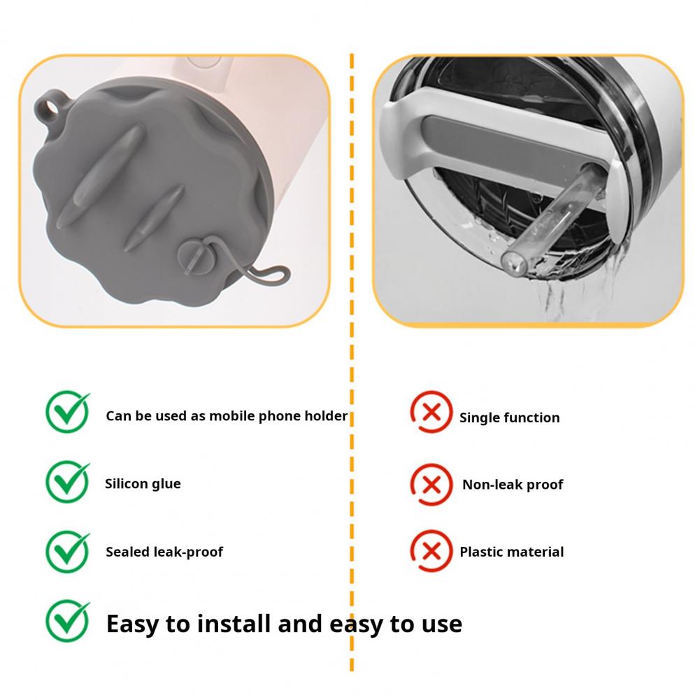 Cell Phone Holder Family-friendly Drink Lid Bpa-free Silicone Cup Lid with Phone Holder for 40 Oz Cups Durable for Coffee