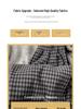 Petite Woolen Checkered Wide-Leg Pants for Women - Autumn/Winter 2025 