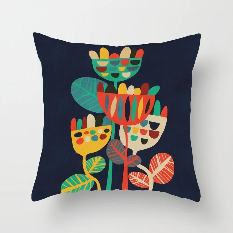Creative Geometric Colorful Pattern Pillowcase Interior Decoration Office Living Room Home Pillowcase