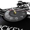 Hockey Wall Clock Hockey Player Silhouette Wall Art Home Decor Vinyl Record Wall Clock Vintage Hockey Fans Gift Handmade Artwork
