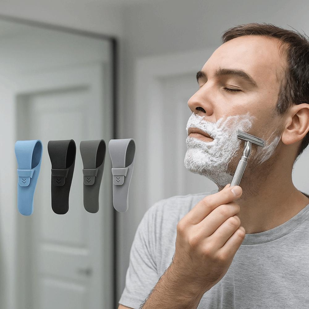 2Pcs Silicone Manual Shaver Protector Soft Waterproof Manual Shaver Case Anti-Scratch Razor Storage Box Travel Use