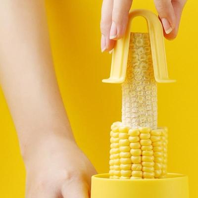 Comfortable Grip Corn Shucker Practical Corn Stripping Tool Corn Cutter & Removers with Bowl and Safety Handle
