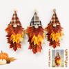 Thanksgiving Gnome Door Hanging Decor Faceless Gnome with Maple Leaves for Front Door Wall Ornament Fall