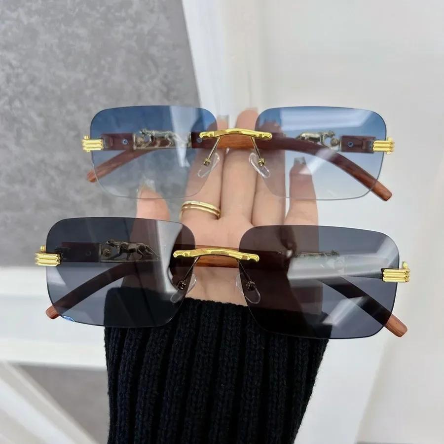 Colorful Square Sunglasses Women Men Rimless Sun Glasses Female Male Designer Brand Unisex Travel Outdoor