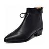 Pointed Short Boots Women's 2025 French Ruffle Edge Mid-heel Leather Boots Thin Women's Cotton Boots Fashion Boots Ankle Boots Large Size Women's Sho