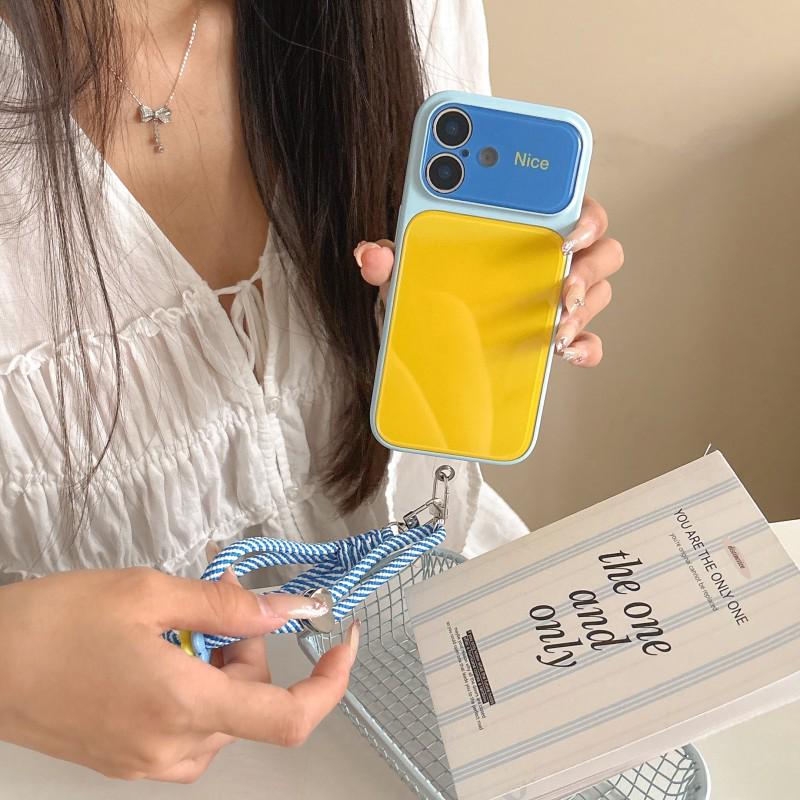 Color Block Phone Case for iPhone 14/15/16/17 Pro Max - Stylish and Protective Cover