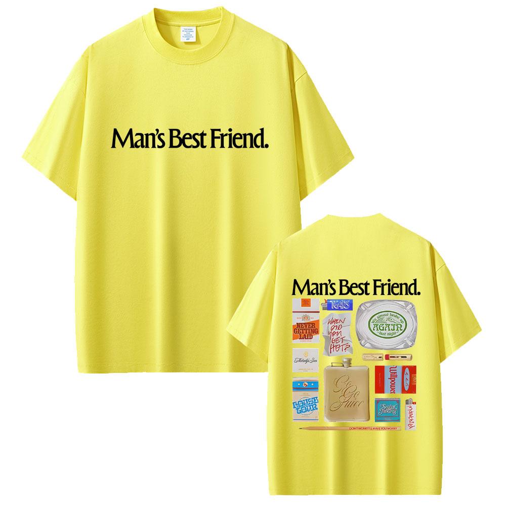 Sabrina Carpenter Mans Best Friend Object Tshirt Men Women Fashion Oversized Short Sleeve T Shirts Male Casual Cotton Tshirts