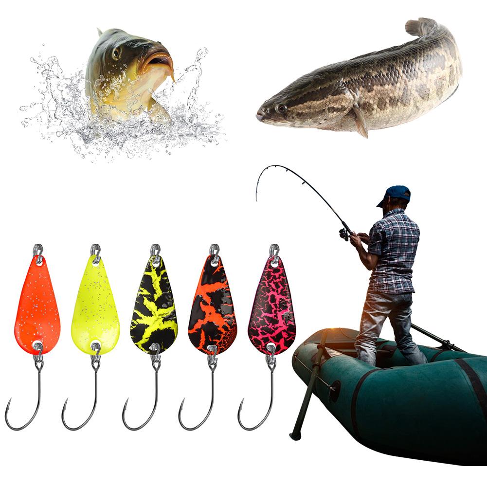 5pcs 3g Spinner Spoon Fishing Lure Metal Rotating Sequins Artificial Hard Bait Wobbler for Trout Bass Perch