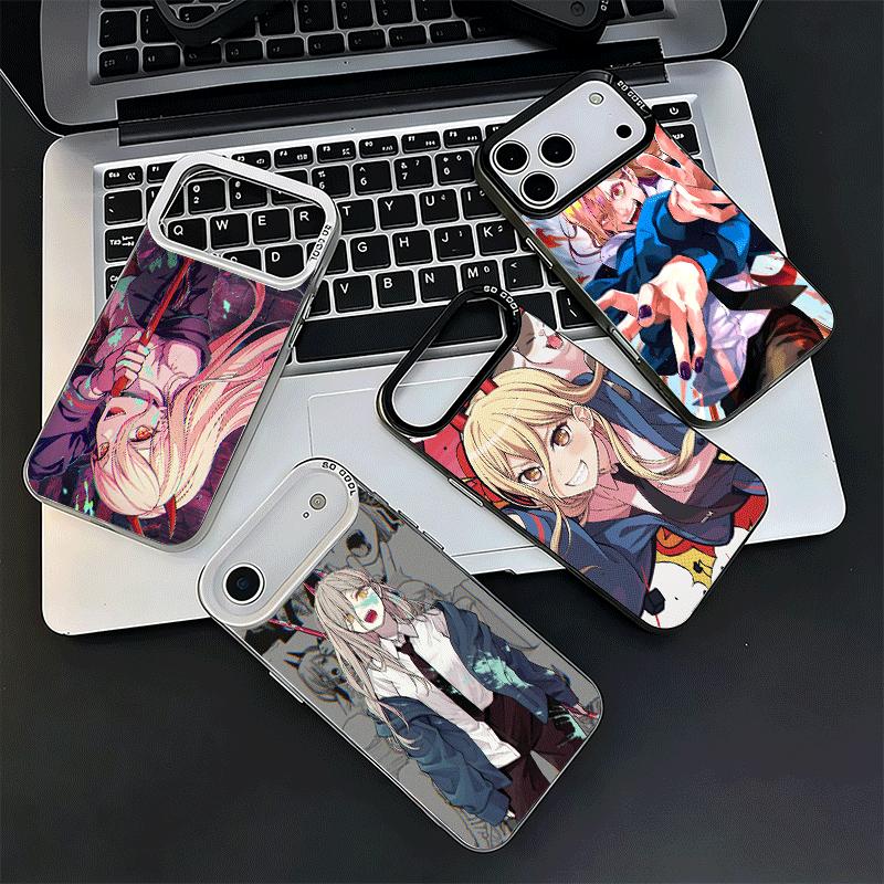 Anime Character Power CSM Soft Phone Case for iPhone 15 16 17 Pro Max 17Air 16E 14 Plus 13 12 Mini Shockproof Cover Back Shell